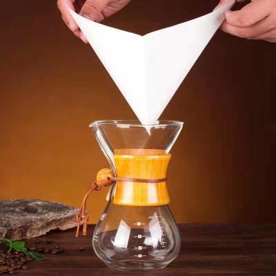 China Brown blanco Chemexs enlazó los filtros de café del cuadrado de Prefolded para la taza 1-3 en venta