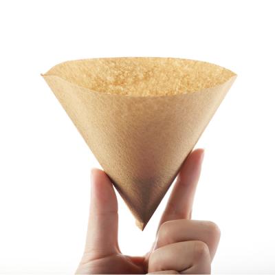 China 110x156 mm Disposable Coffee Filter Paper V Fan Round Shape Filter for sale