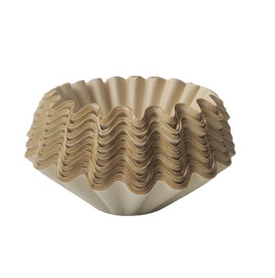 China Brown Basket Bowl Shape Wave 4 Cup Basket Paper Coffee Filters Unbleached for sale