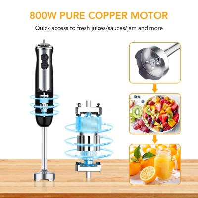 China Powerful 800 watts multi-use 5-in-1 12 speed BPA-Free stick blender kitchen electronic appliances for sale