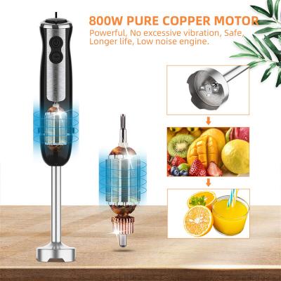 China Small kitchen appliances 5 in 1 800 watts 12 speeds and turbo mode immersion blender for sale