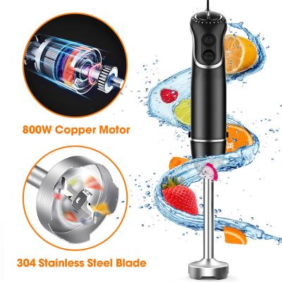 China Titanium reinforced hand mixer blender with milk frother, egg whisk, food grinder, blending container for sale