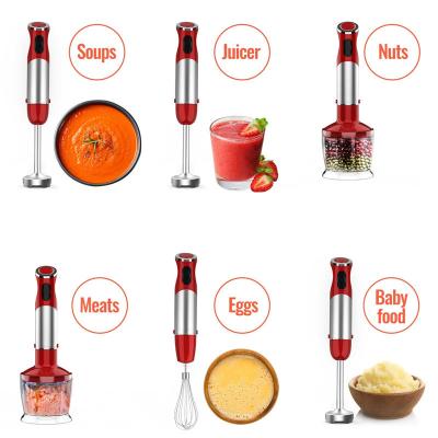 China Power Stick Blender 400W Immersion Blender Red With 600ml Mixing Beaker for sale