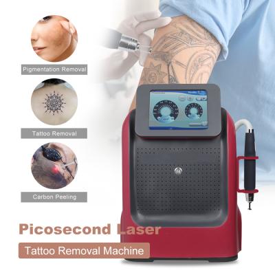 China Máquina láser de picosegundos para blanqueamiento de la piel Eliminación de tatuajes Eliminator de pecas en venta