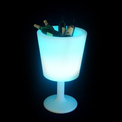 China wireless control shining plastic led ice bucket with stand for indoor and outdoor for sale