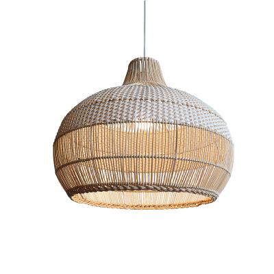 China Bamboo Rattan Pendant Light , Wicker Ceiling Lamp For Indoor Home Decor for sale