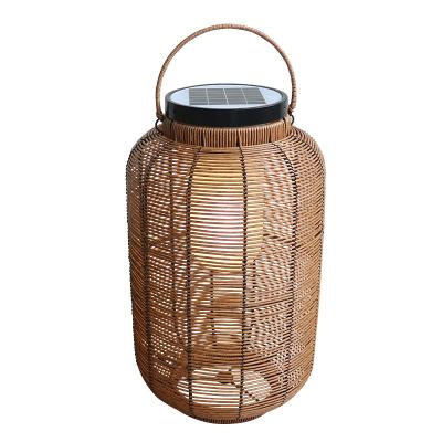 China Decorative Rattan Woven Solar Lights , Outdoor Rattan Lamp For Villa Atmosphere for sale