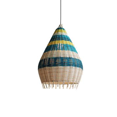 China Luz de colgante de bambú tejido hecha a mano para iluminación interior en venta