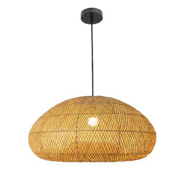 China Decorative Bamboo Rattan Chandelier Round Shape For Living Room for sale