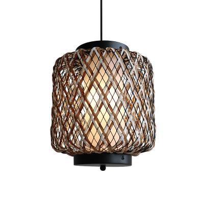 China Decorative Rattan Pendant Light , Small Outdoor Rattan Chandelier Water Resistant for sale