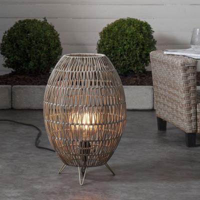 China Ip44 LED Rattan Standing Lamp Shade For Garden Swimming Pool for sale