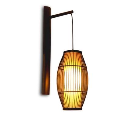 Cina Chinese retro solid wood wall lamp - Hotel Bamboo corridor lamp -antique bamboo lantern wall lamp in vendita