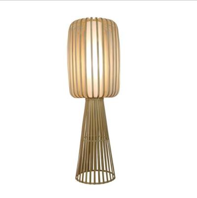 China Bamboo Weaving Rattan Floor Lamp For Residential Teahouse Living Room for sale