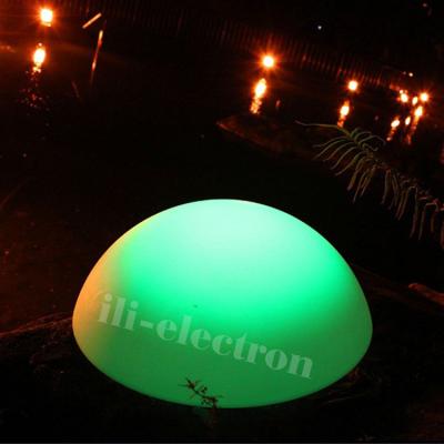 China PE Plastic LED Half Sphere Light Rechargeable For Christmas Decor for sale
