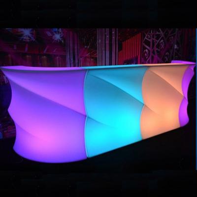 China Wave Shape Luminous LED Bar Counter , Outdoor Light Up Bar Table Waterproof for sale