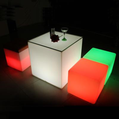 China PE Material Light Up Cube Chair , Illuminated Outdoor LED Cube Seat for sale