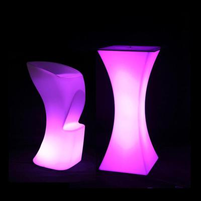 China Square LED Light Cocktail Table Illuminated Waterproof For Wedding for sale