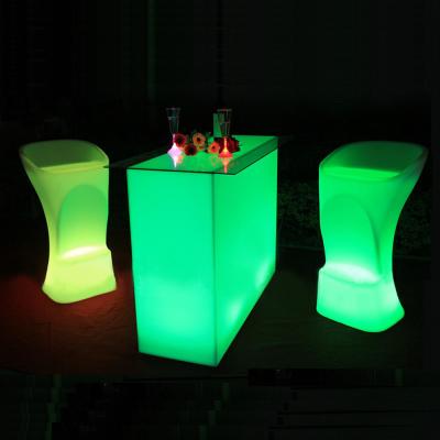 China Illuminated Lighted Cocktail Tables , LED Light Up Tables For Night Club Lounge for sale