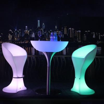 China Plastic LED Glow Cocktail Tables 106cm High Top For Party Events for sale