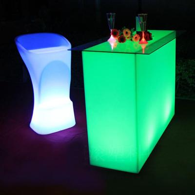 China Commercial Luminous LED Bar Counter , Rectangle LED Glow Table Waterproof for sale