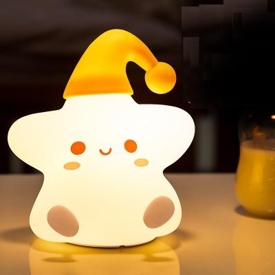 Китай Креативный подарок Звезды Силиконовый лампа спальня кровать привел маленький ночной свет милый детский подарок на день рождения продается