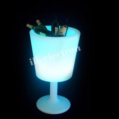 China Wireless Plastic LED Ice Bucket Cup Shape 16 Colors Change For Champagne for sale