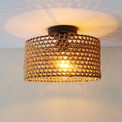 China Industrial Style Retro Hallway Balcony Creative Personality Pendant Lamp Woven Ceiling Light for sale