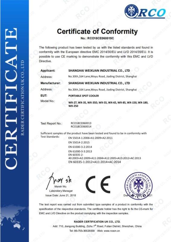 CE - Shanghai Weixuan Industrial Co.,Ltd