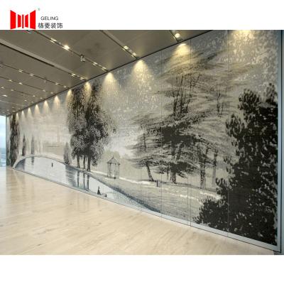 China pared de división plegable superficial de la tela de la pintura de 95m m para el restaurante en venta