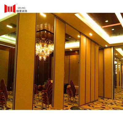 China 95mm Yellow Fabric Decorative Partition Wall For Banquet Hall for sale