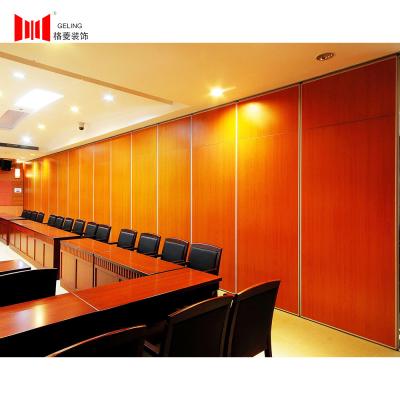 China 65mm Red Wooden Partition Wall Acoustic Soundproof For Conference Room for sale