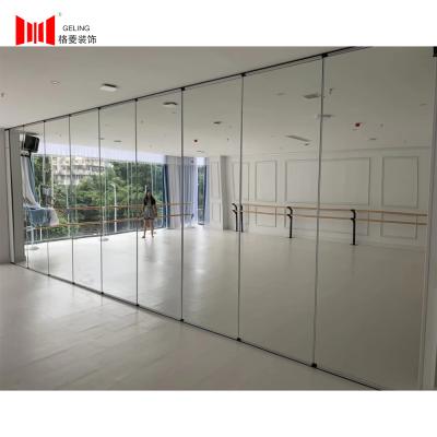 China Folding 20db Soundproof Acoustic Glass Partitions For Dance Studio for sale