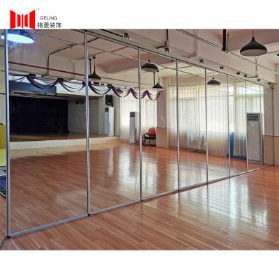 China 65mm Clear Glass Movable Wall Room Dividers With Aluminum Track for sale