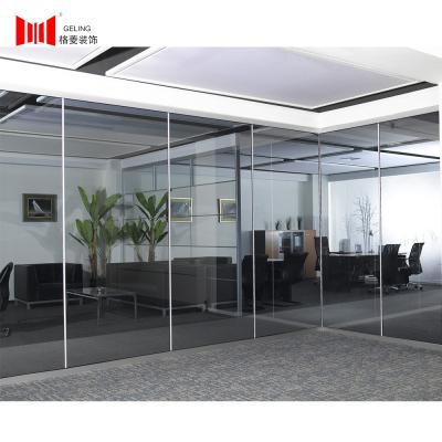 China Tempered Glass Modular Full Height Partition 40mm Thick Fireproof for sale