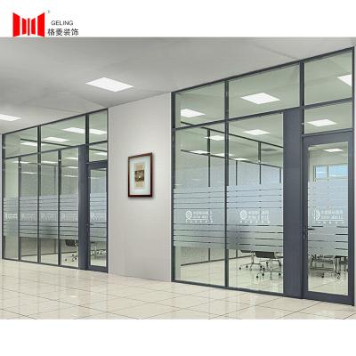 China 38-44db Acoustic Frosted Glass Divider Wall Geling for sale