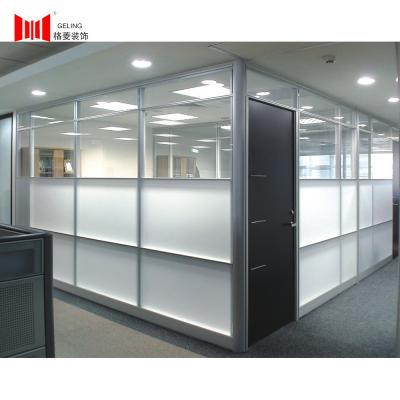 China 80mm Frosted Tempered Glass Partition Wall Systems for sale
