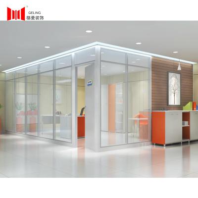 China Modern Double Glass Office Partition Walll Collapsible Geling for sale