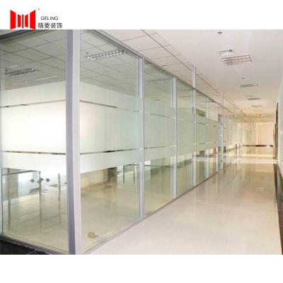 China Interior Aluminum Glass Partition Wall 1.5M Width Operable Wall With Door for sale
