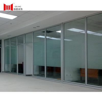 China Fixed Soundproof Movable Walls Galvanized Aluminum Frame Glass Panel Partition for sale