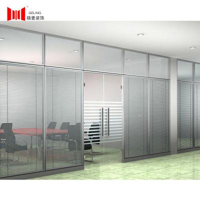 China Double Tempered Glass Partition Wall With Blind 200-1500mm Width for sale