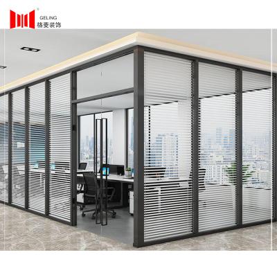 China Full Height Aluminum Glass Partition Wall 83mm Demountable for sale