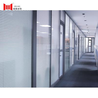 China 83mm Aluminum Frame Double 12mm Glass Partition Fireproofing for sale