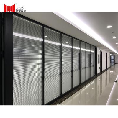 China Conference Room Partition Wall Panels 83mm Interior Glass Partitioning for sale