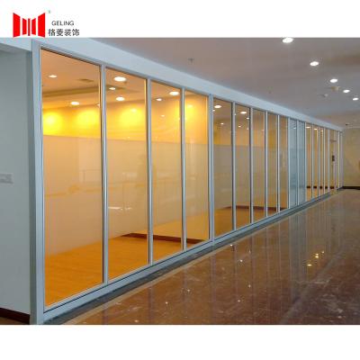 China Geling Single Glass Partition Wall Fixed Demountable Partition Wall for sale