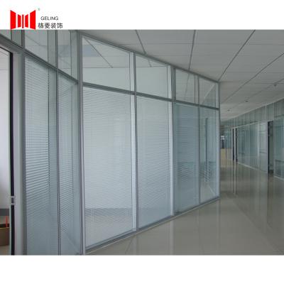 中国 Geling Double Tempered Glass Partition Wall Partition 1500mm Wide 販売のため