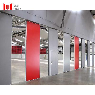 China Red Fireproof Sliding Wall Divider 2000mm 3800mm Movable Wall Systems for sale