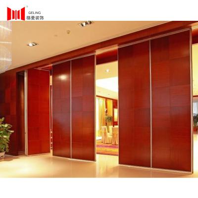 China Red MDF Aluminum Movable Folding Partition Wall Dividers For Hotel for sale