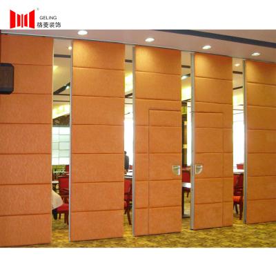 China Orange Fabric Aluminum Foldable Partition Wall 95mm Thickness for sale