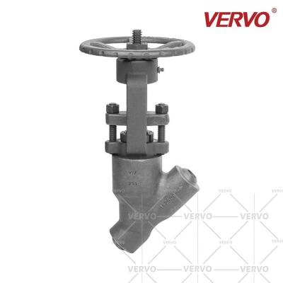China Manual 1 Inch DN25 Y Pattern Globe Valve Flow Direction Butt Weld Pressure Self Sealing for sale
