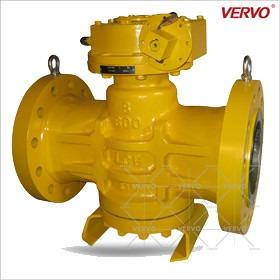 China Class 600 DN200 Inverted Pressure Balance Lubricated Plug Valve Body Material Casting Steel LCB Plug Valve Supplier for sale